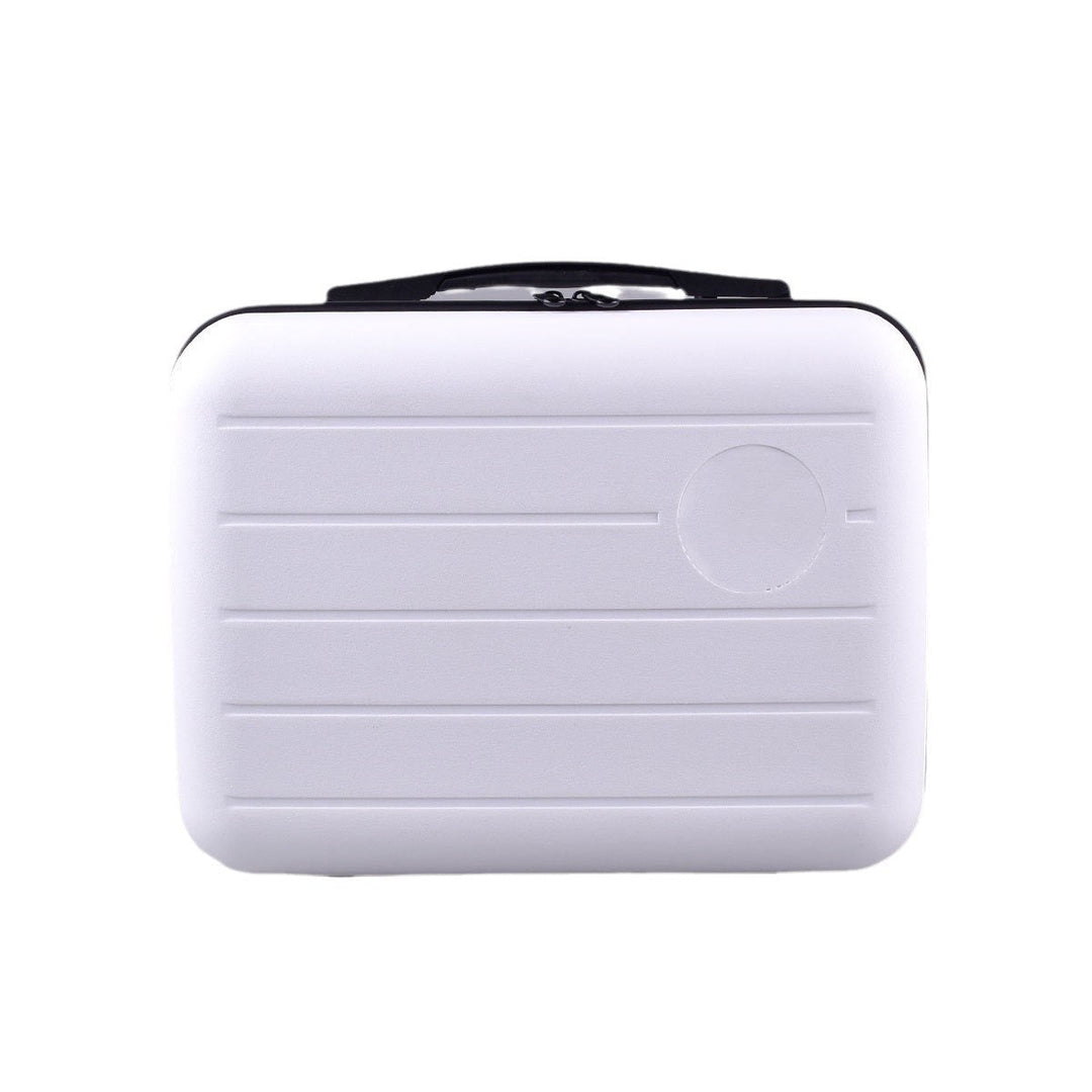 compact hardshell travel carry case with top handle and reinforced ridged shell Stornfield
