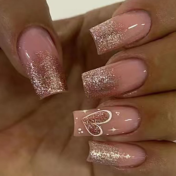 Elegant Glittery Press-On Nail Set Stornfield