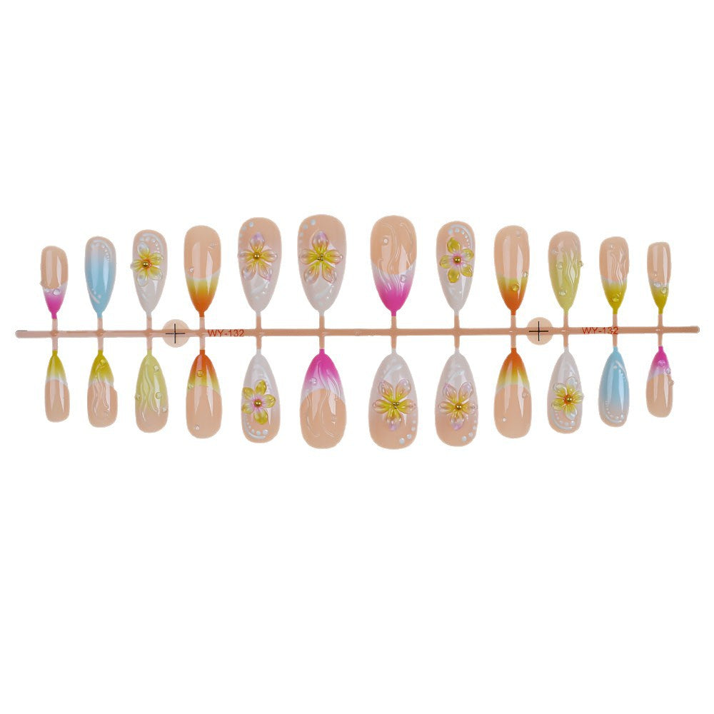 Vibrant Floral Press-On Nail Art Set Stornfield