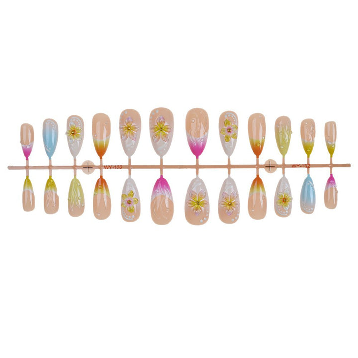 Vibrant Floral Press-On Nail Art Set Stornfield