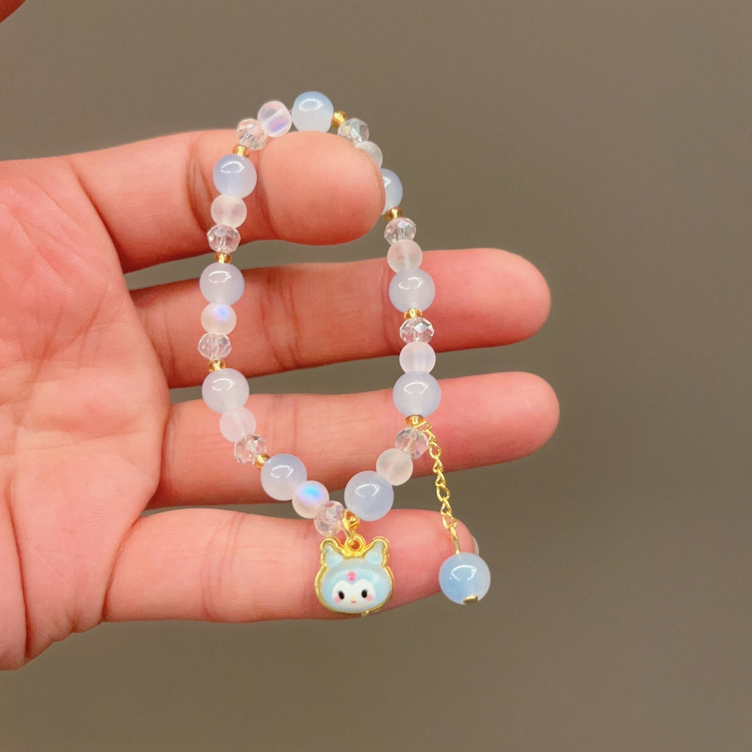Playful bracelet with colorful glass beads and pendant Stornfield