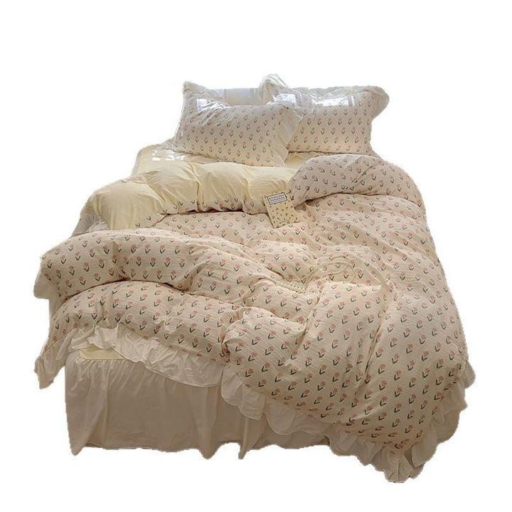 Floral Ruffled Bedspread Set