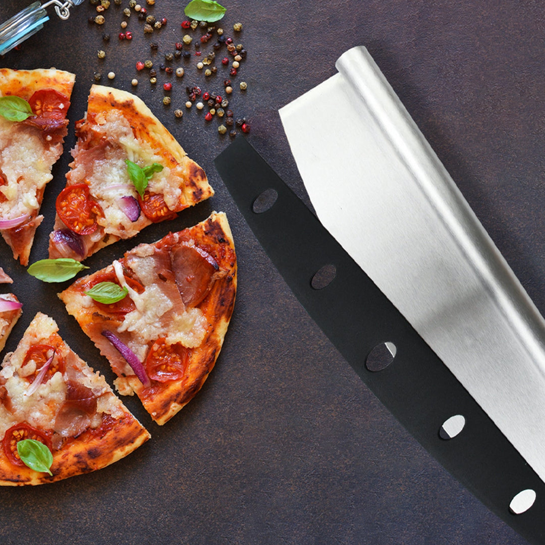 professional pizza peel set with foldable beech wood handle, aluminum paddle and stainless steel rocker cutter Stornfield