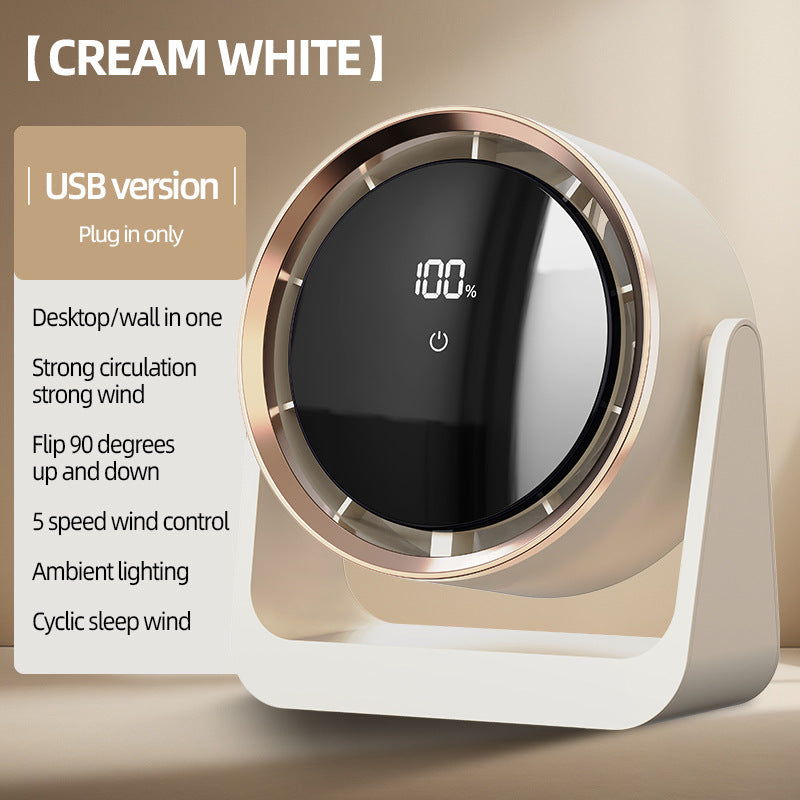 Unisex nan compact rechargeable bladeless desktop air circulator with LED battery display and tilt function Stornfield
