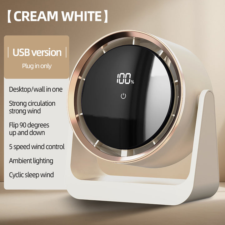 Unisex nan compact rechargeable bladeless desktop air circulator with LED battery display and tilt function Stornfield