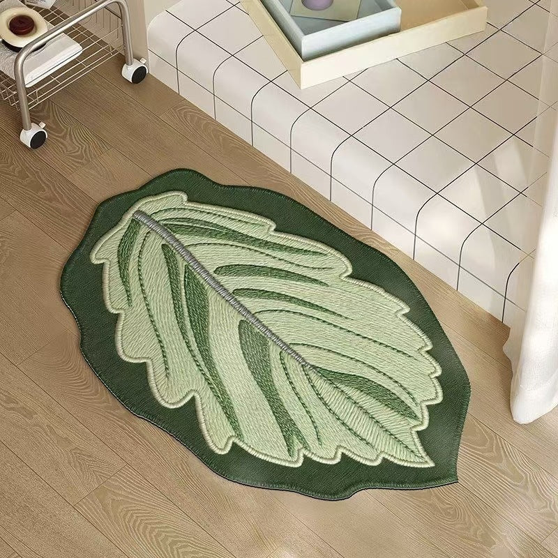 Monstera Leaf Shaped Floor Mat Stornfield