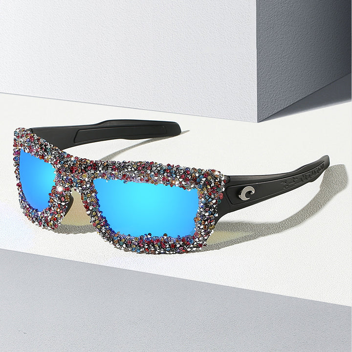 Women's sporty sunglasses with sparkling rhinestone frame Stornfield
