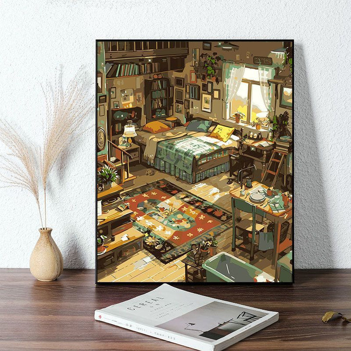 Cozy Bedroom Scene Canvas Art Print Stornfield