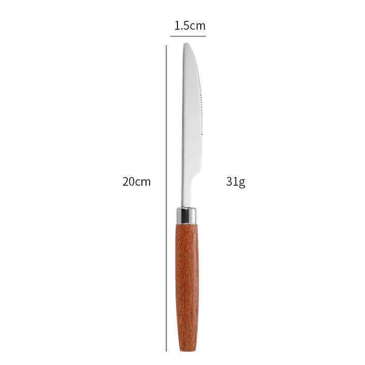 Elegant dessert spoon with ergonomic wooden handle Stornfield