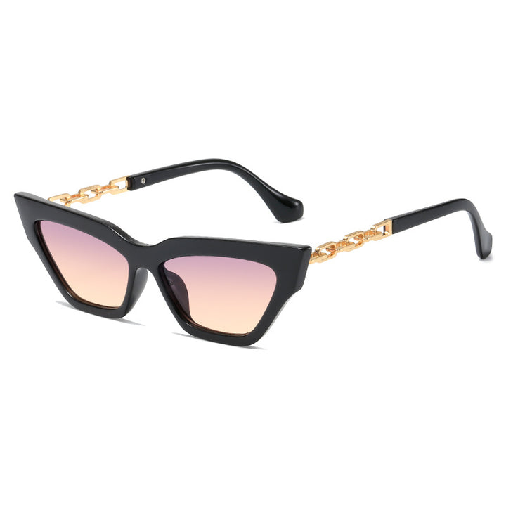 Women edgy cat-eye sunglasses with golden details Stornfield