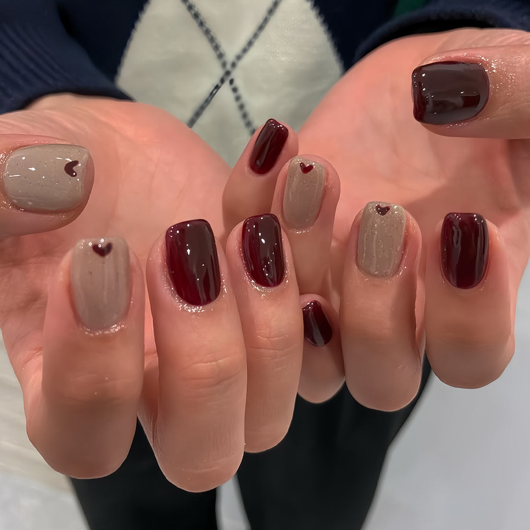 Artistic Heart-Design Press-On Nail Art Stornfield