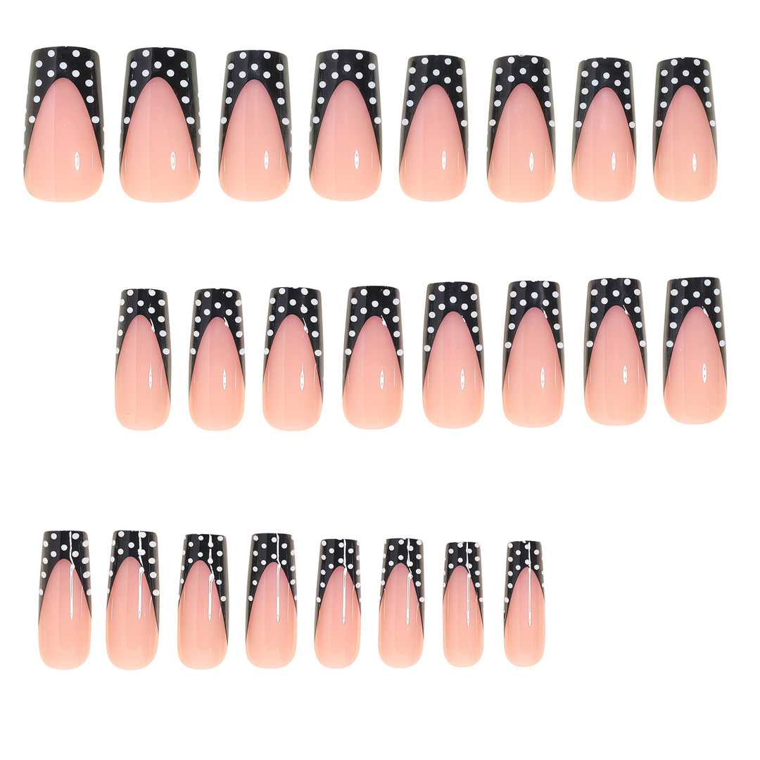 Elegant Polka Dot French Tip Press-On Nails Stornfield