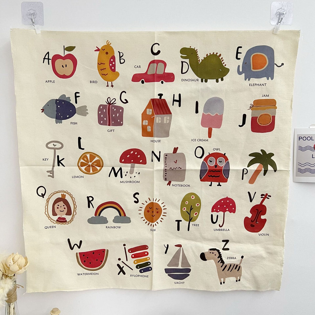 Educational Alphabet Fabric Wall Tapestry