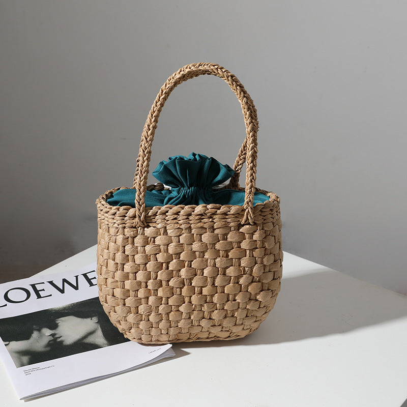 Handmade mini basket handbag with stylish woven pattern Stornfield