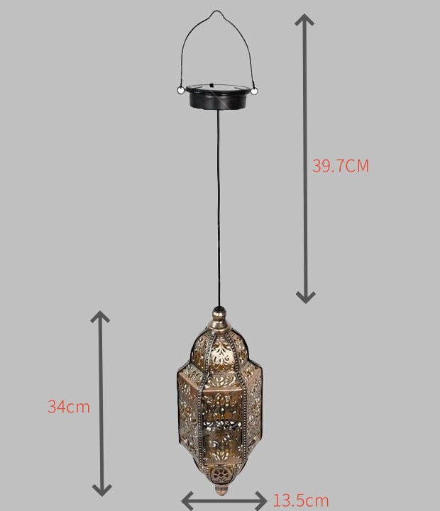Ornate Filigree Hanging Projection Pendant Lamp With Adjustable Cord And LED-Compatible Socket Stornfield