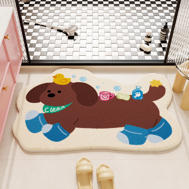 Panda-Themed Plush Bath Mat for Bathroom