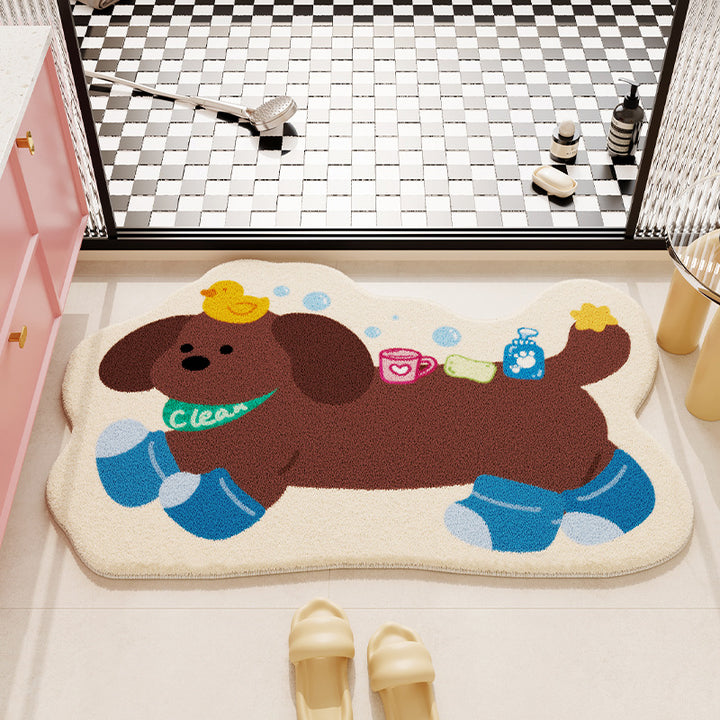 Panda-Themed Plush Bath Mat for Bathroom