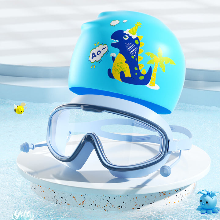 Kids Dinosaur-Themed Swim Mask and Cap Set Stornfield