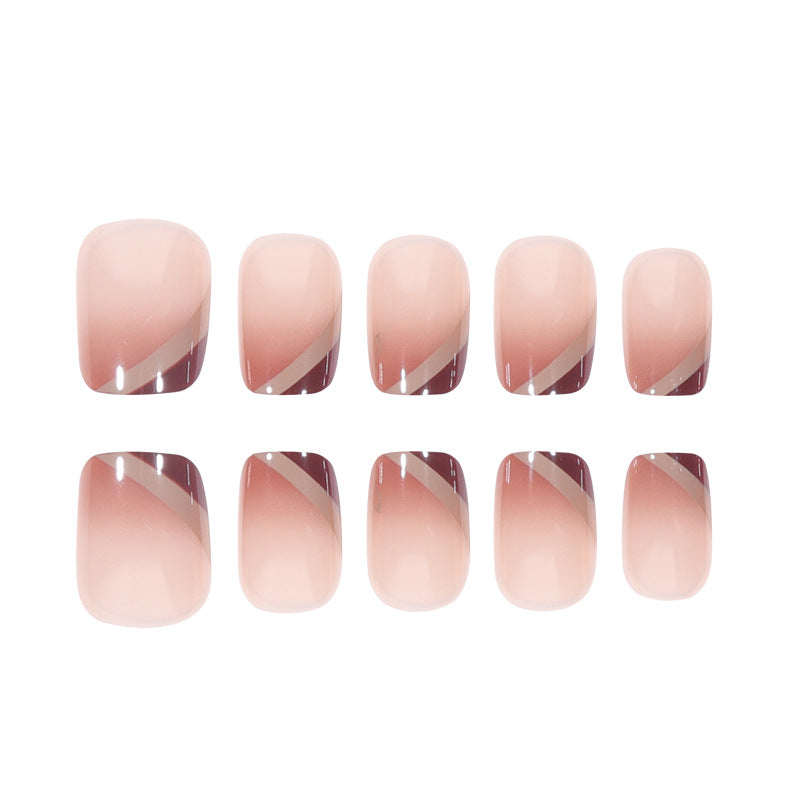 Elegant French Tip Gel Press-On Nails Stornfield