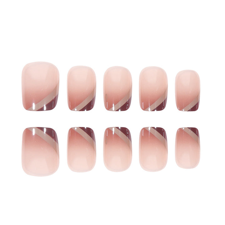 Elegant French Tip Gel Press-On Nails Stornfield