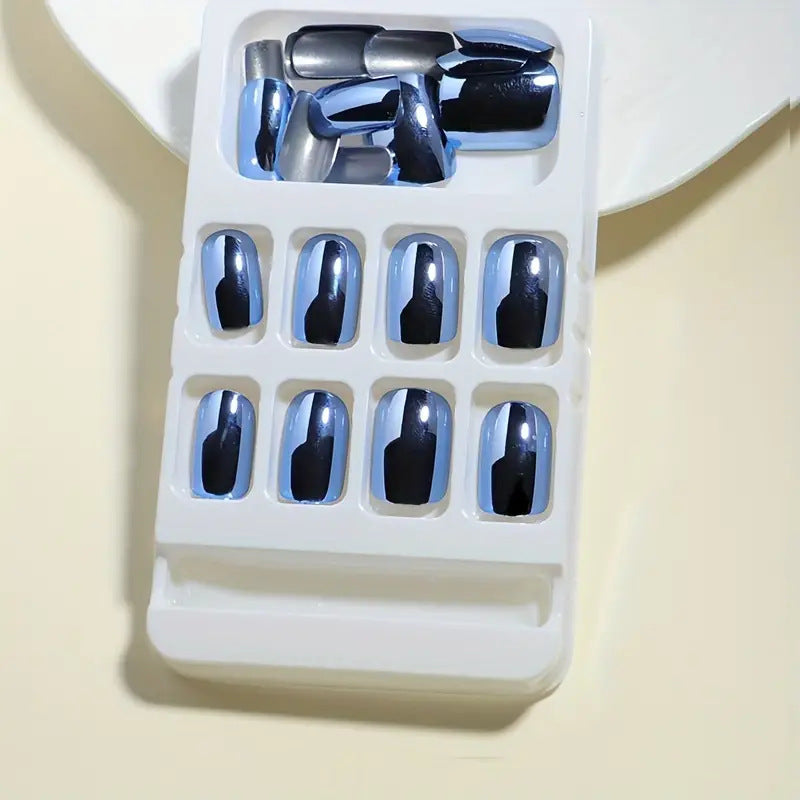 Metallic Finish Press-On Nail Set Stornfield