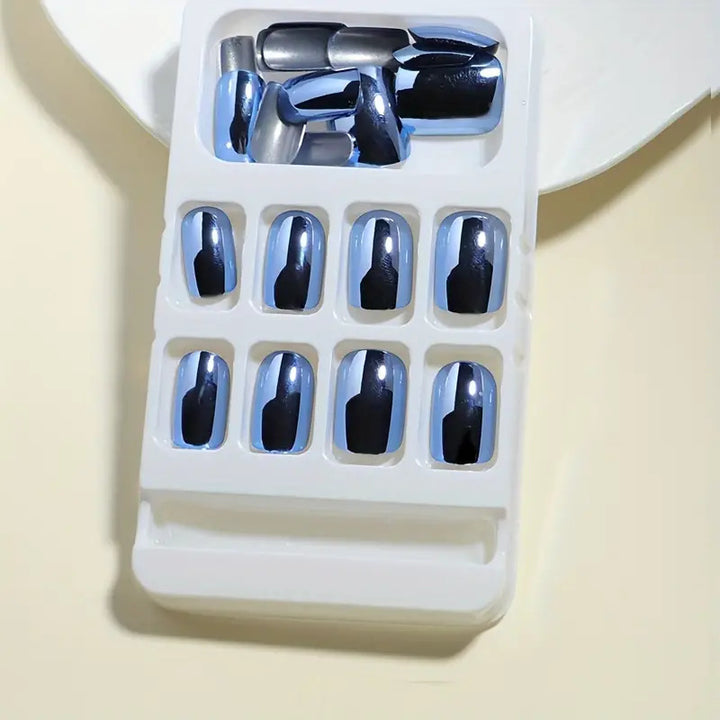 Metallic Finish Press-On Nail Set Stornfield