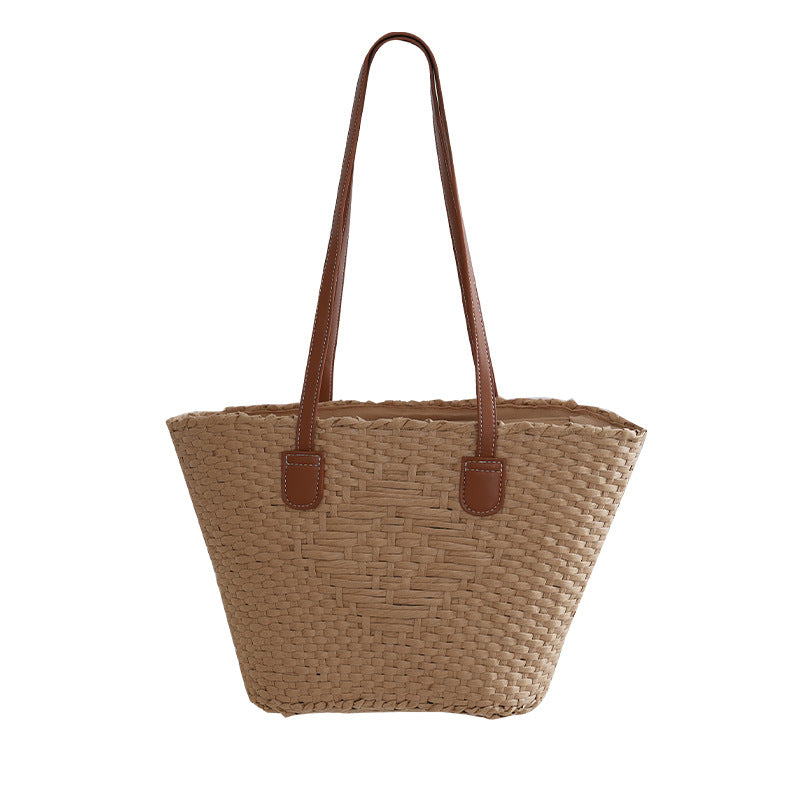 Elegant basket bag with high-quality leather handles Stornfield