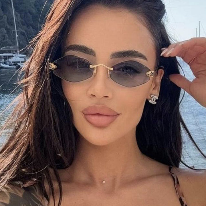 Women's geometric sunglasses with double metal frame and protective lenses Stornfield
