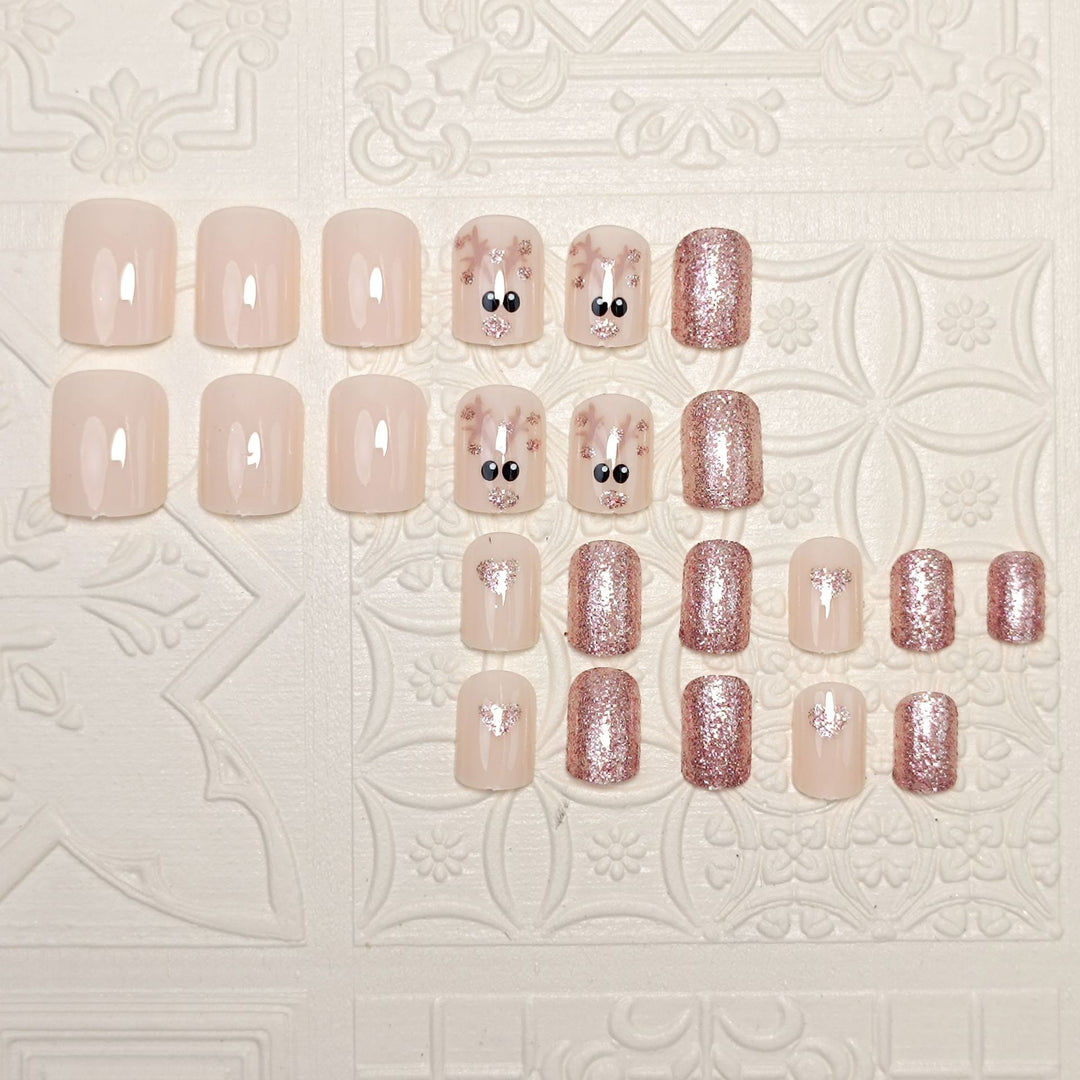 Artistic Holiday-Themed Press-On Nail Set Stornfield