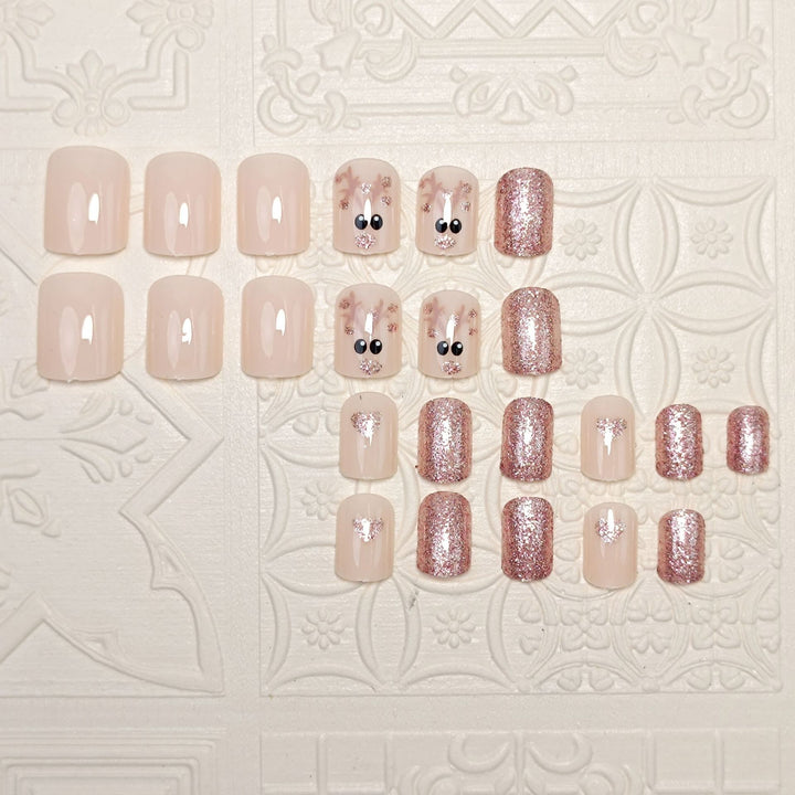 Artistic Holiday-Themed Press-On Nail Set Stornfield
