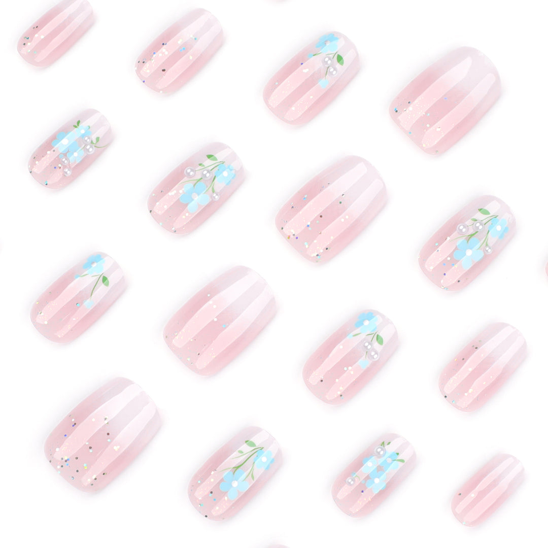 Artful nail extensions with floral design Stornfield