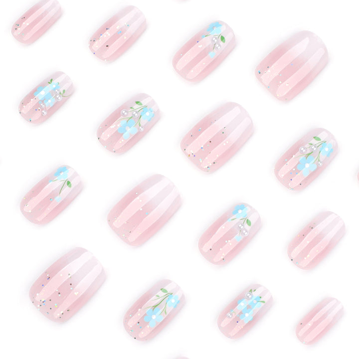 Artful nail extensions with floral design Stornfield