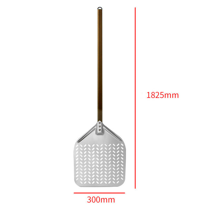 perforated aluminum pizza peel with long ergonomic reinforced handle Stornfield