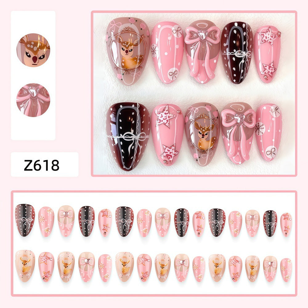 Artificial Nails in Playful Deer Design Stornfield