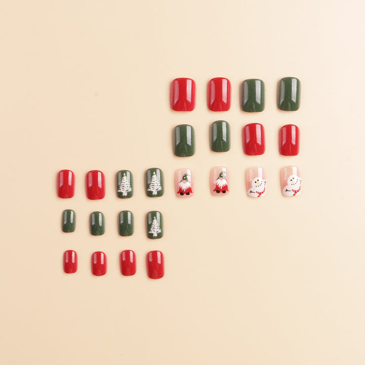 Festive Winter-Themed Press-On Nail Art Stornfield