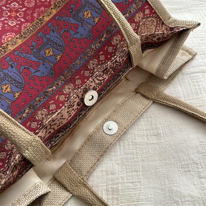 Artistic Patterned Canvas Tote Bag