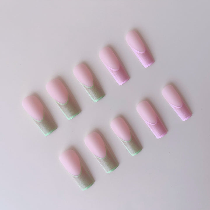 Artificial nail set with creative color gradients and elegant design Stornfield