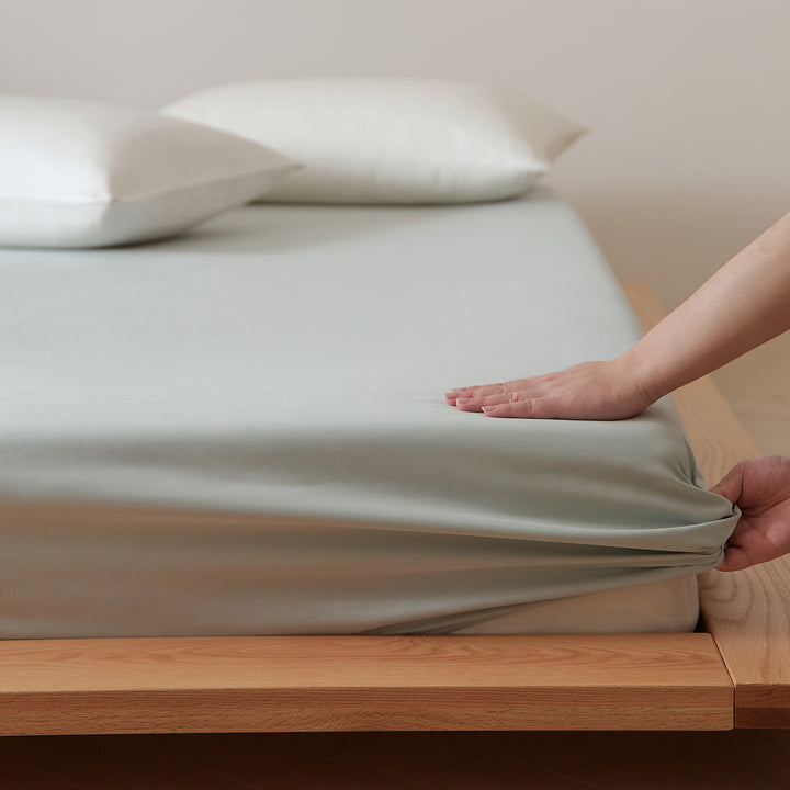 Deep-Pocket Brushed Cotton Jersey Fitted Sheet with Elastic Corners
