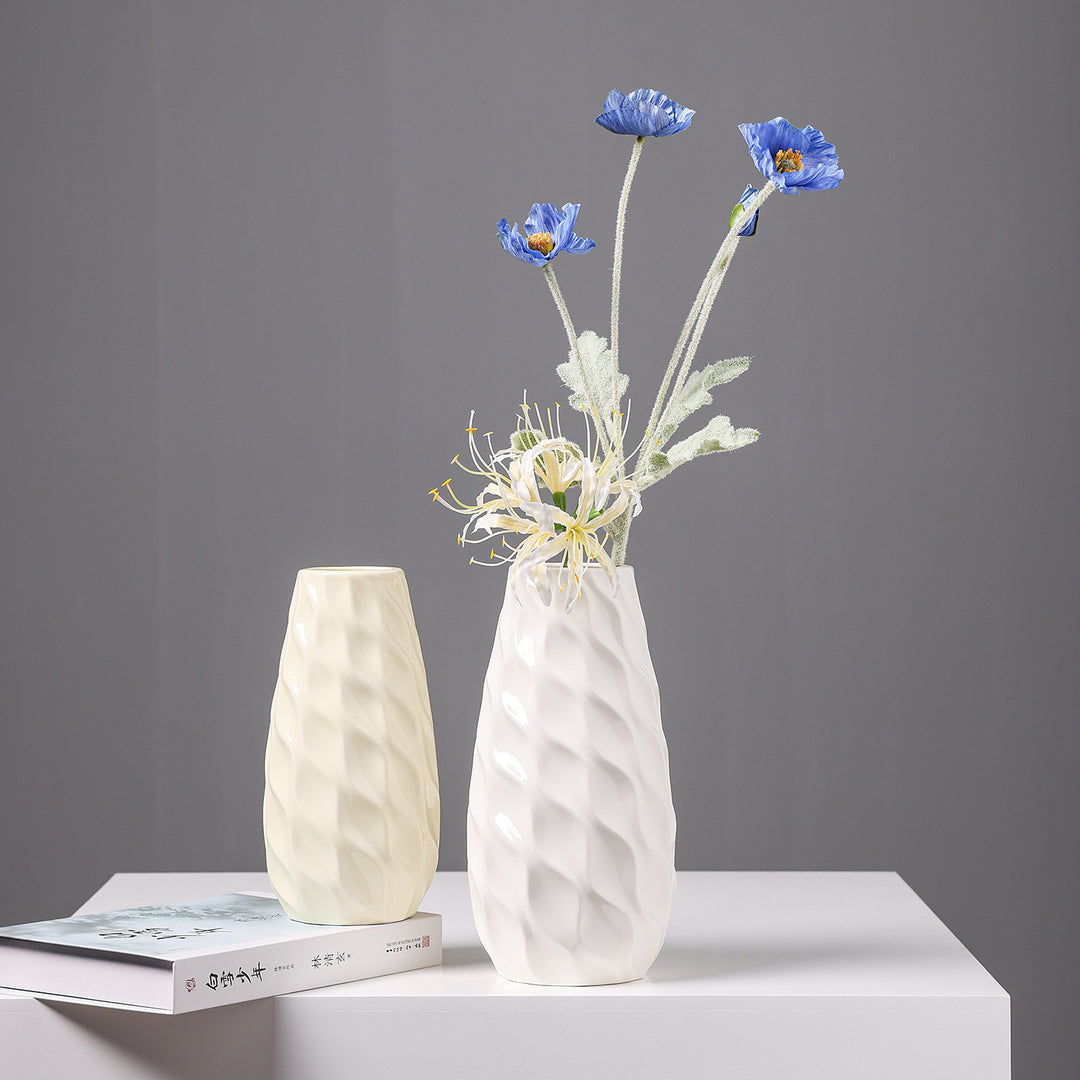 Textured Ceramic Flower Vase
