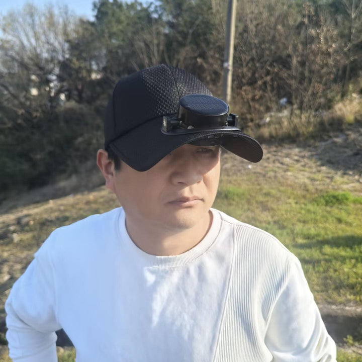 Sun Cap with removable solar fan, breathable mesh and adjustable umbrella Stornfield