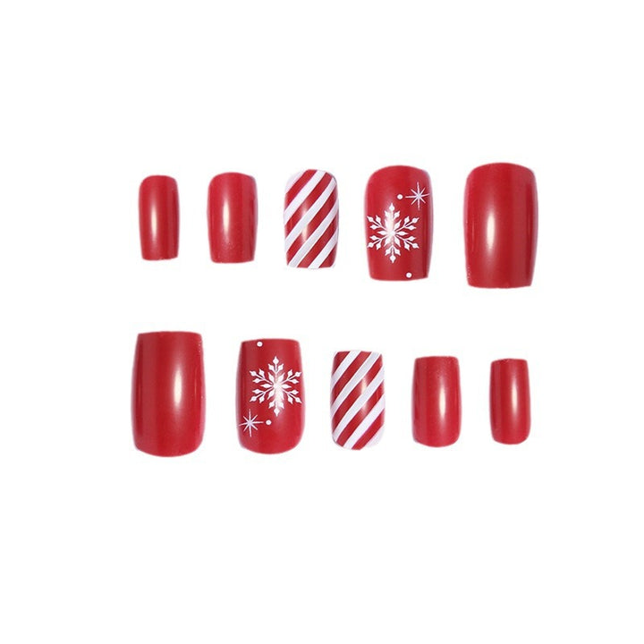 Festive Winter-Themed Press-On Nail Art Set Stornfield