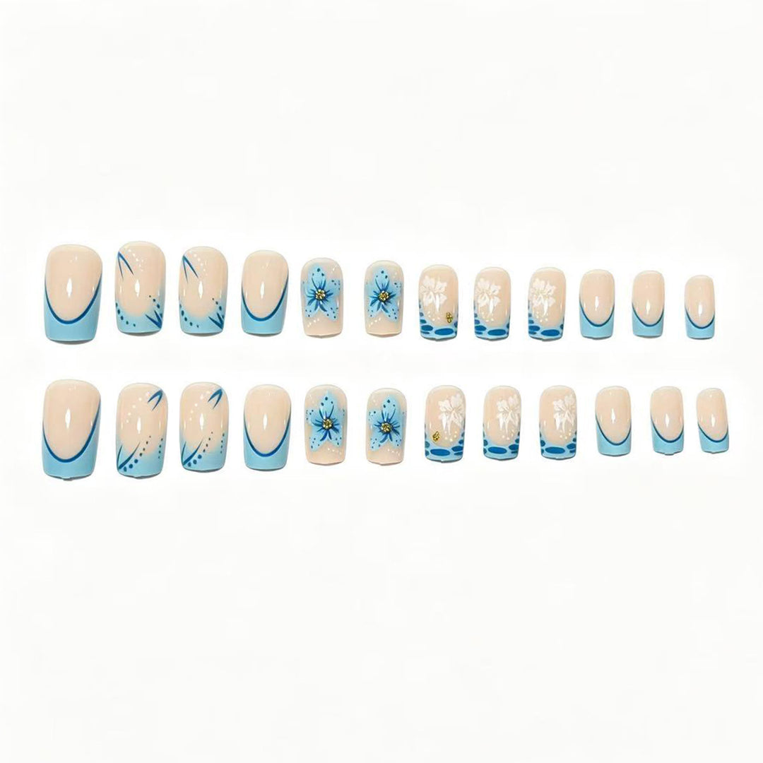 Artisan Floral Acrylic Press-On Nail Set Stornfield