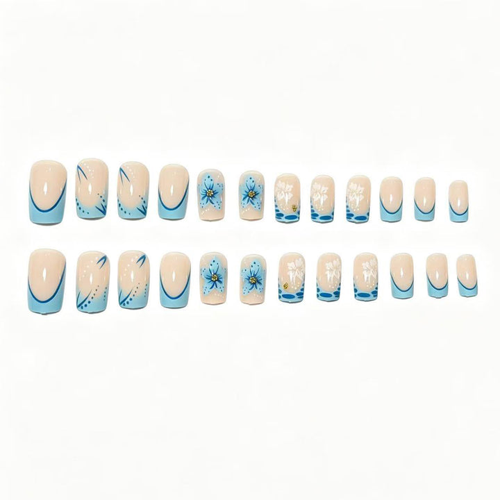 Artisan Floral Acrylic Press-On Nail Set Stornfield