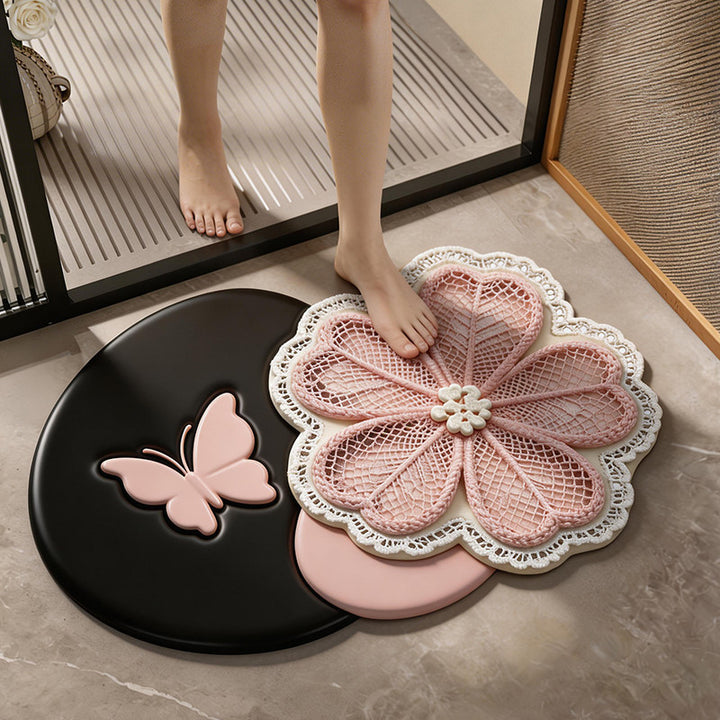 Floral Lace Decor Bath Mat
