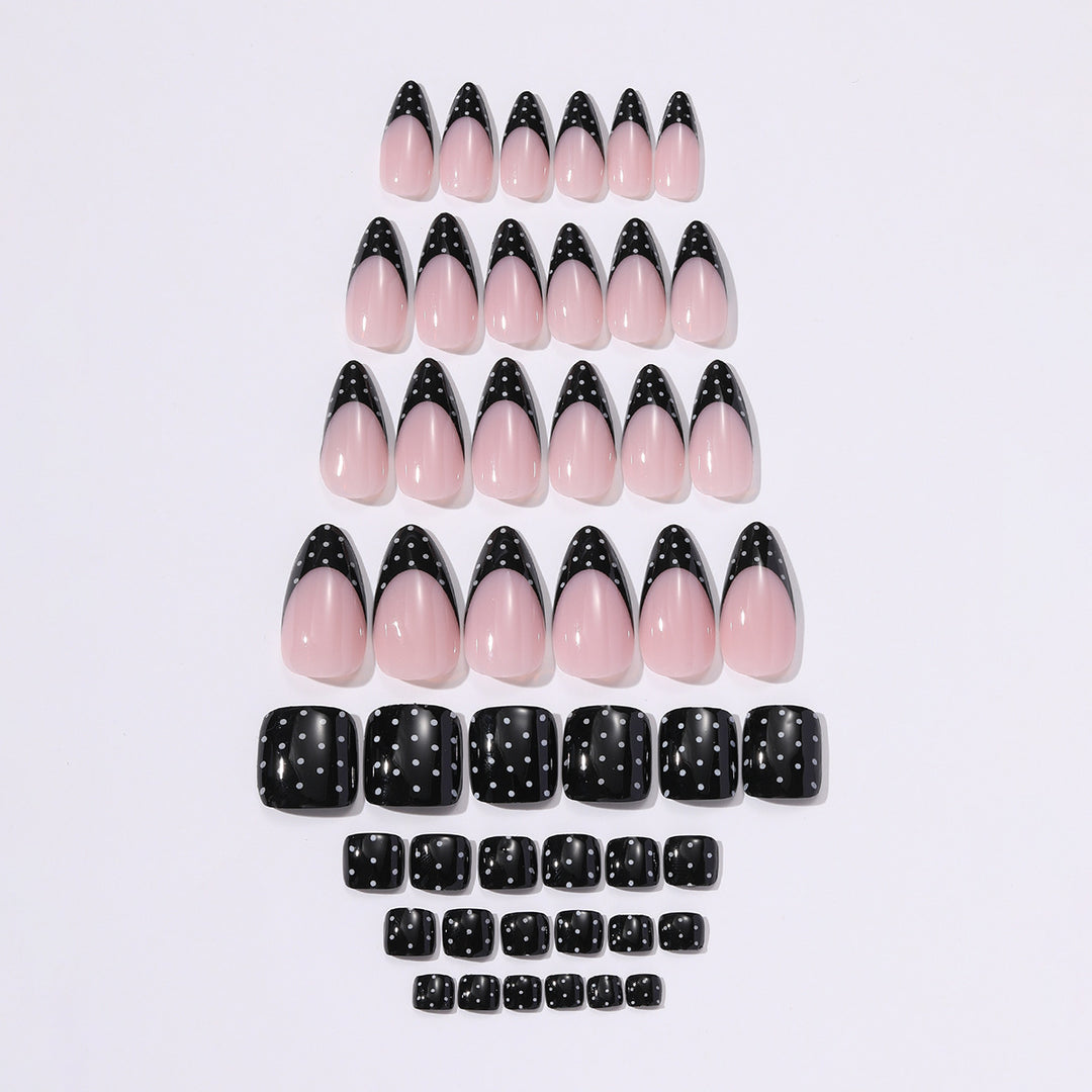 Acrylic nail set with creative tips and elegant embellishments Stornfield