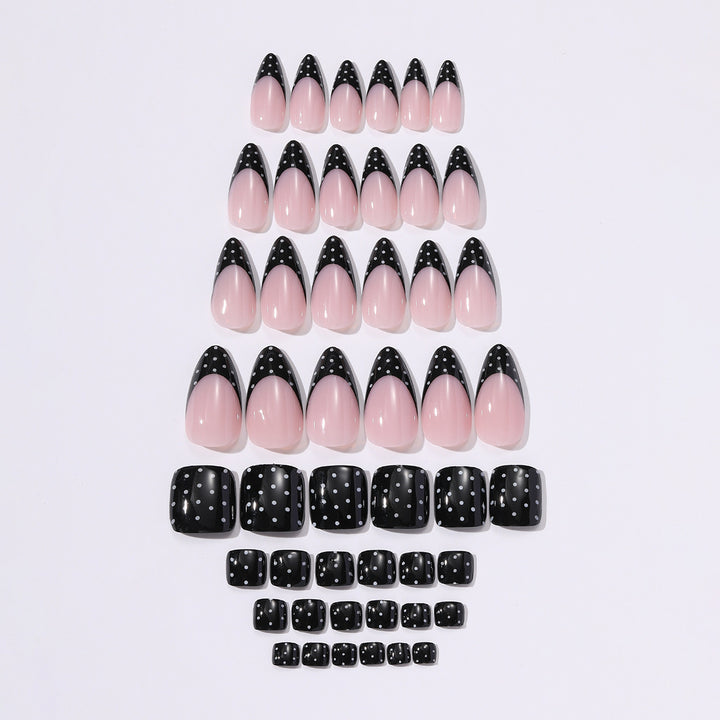 Acrylic nail set with creative tips and elegant embellishments Stornfield