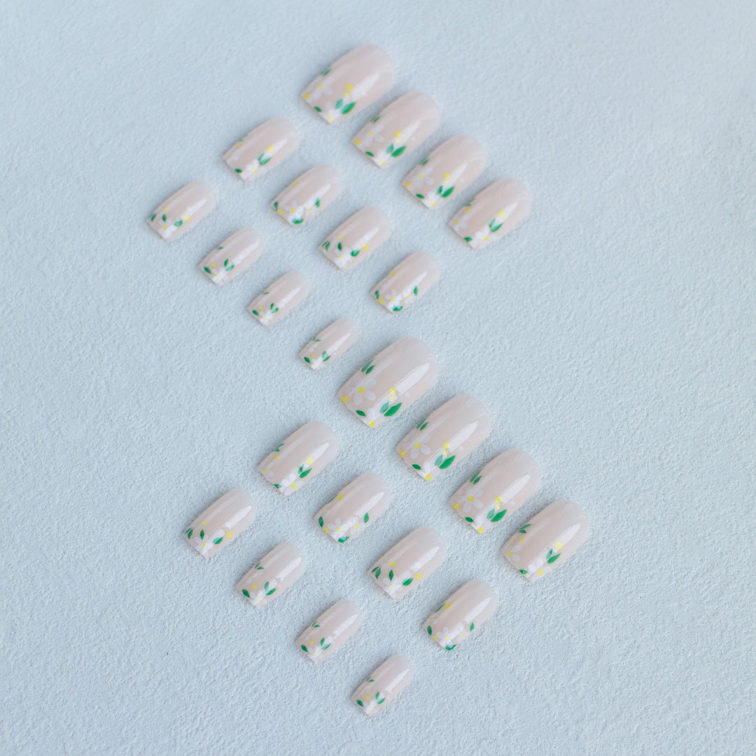 Floral Accent Acrylic Nail Art