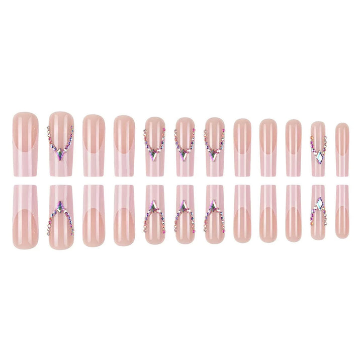 Glamorous artificial nails with sparkling rhinestone embellishments Stornfield
