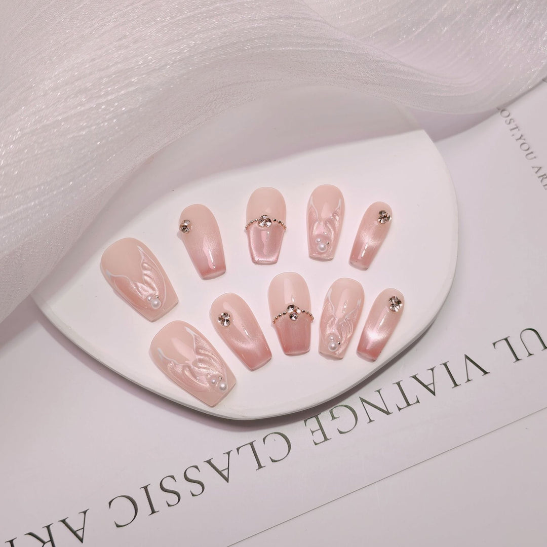 Elegant French Tip Press-On Nails Stornfield