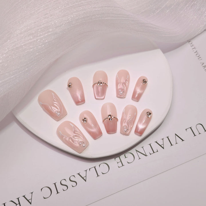 Elegant French Tip Press-On Nails Stornfield